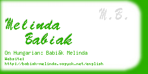 melinda babiak business card