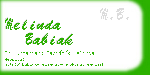 melinda babiak business card